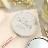 Personalised Bridesmaid Swirls & Hearts Compact Mirror: 1 - Compact Mirrors By Gift Moments