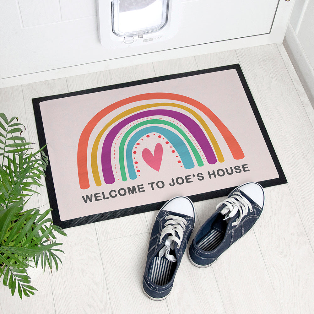 Personalised Bright Rainbow Doormat: 1 - Doormats By Gift Moments