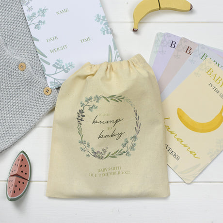 Personalised Bump to Baby Milestone Cards in Drawstring Bag: 3 - Keepsakes By Gift Moments