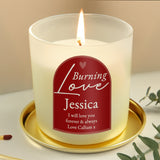 Personalised Burning Love Candle Jar: 4 - Candles By Gift Moments