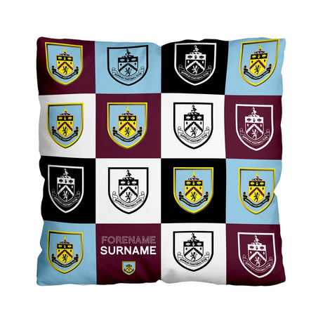 Personalised Burnley FC Chequered 18’’ Cushion: 1 - Cushions By Burnley