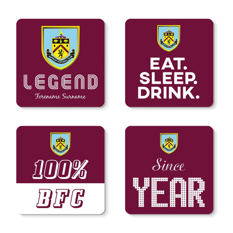 Personalised Burnley FC Coasters: 1 - Coasters By Burnley