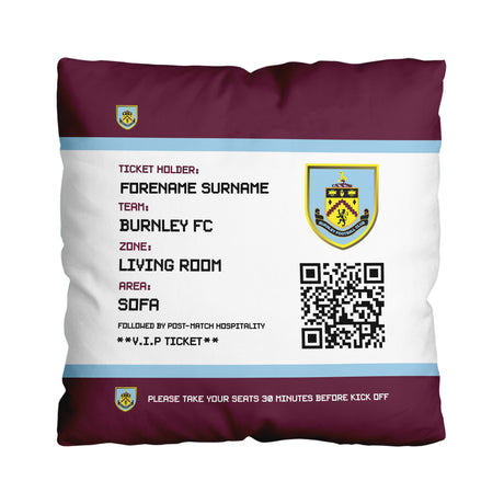 Personalised Burnley FC FD Ticket 18’’ Cushion: 1 - Cushions By Burnley