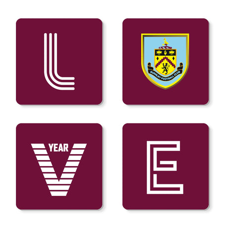 Personalised Burnley FC Love Coasters: 1 - Coasters By Burnley