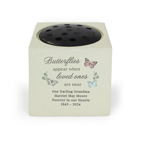 Personalised Butterflies Appear Memorial Vase: 5 - Memorials By Gift Moments