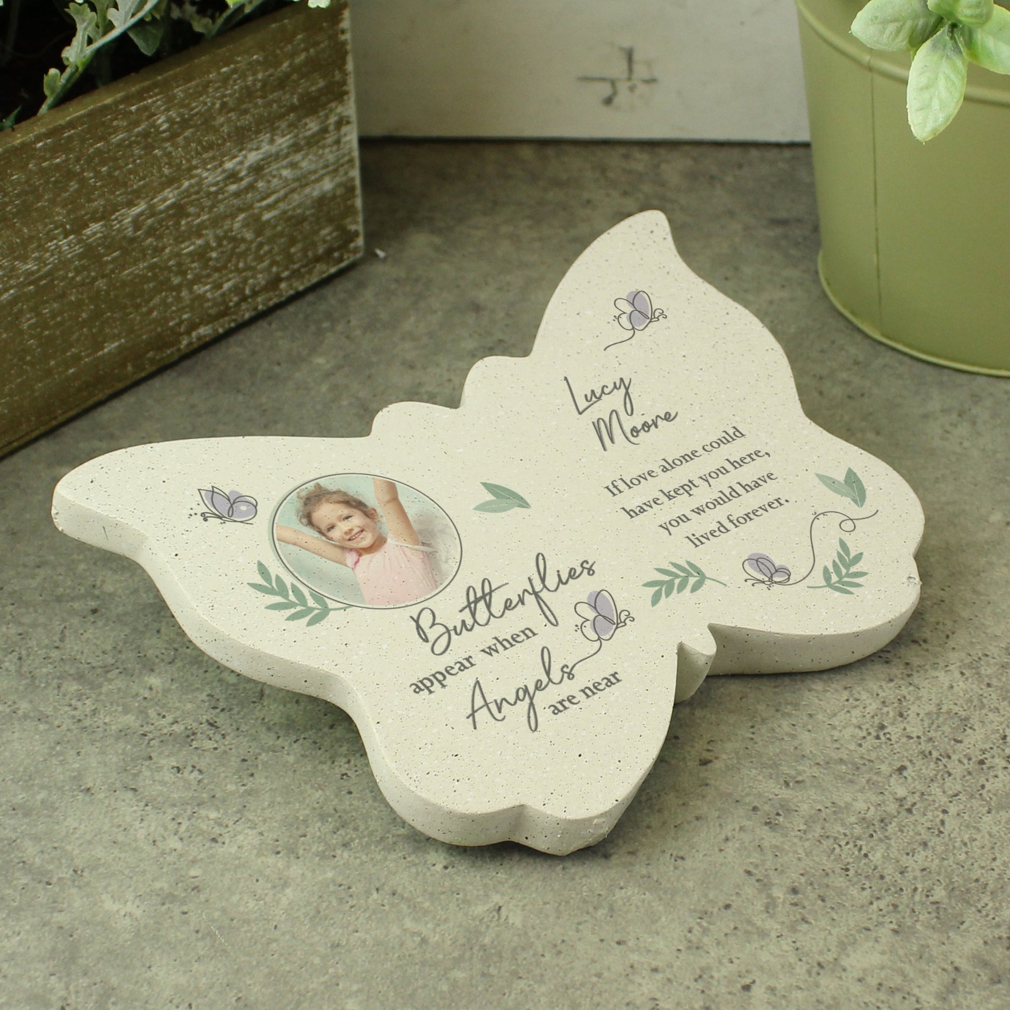 Personalised Butterflies Appear Photo Upload Memorial Resin Butterfly: 7 - Memorials By Gift Moments