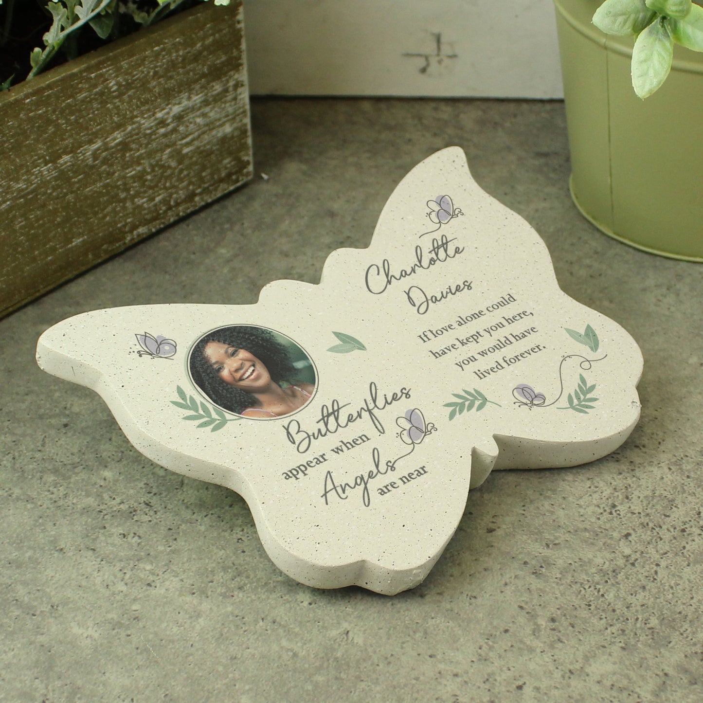 Personalised Butterflies Appear Photo Upload Memorial Resin Butterfly: 3 - Memorials By Gift Moments