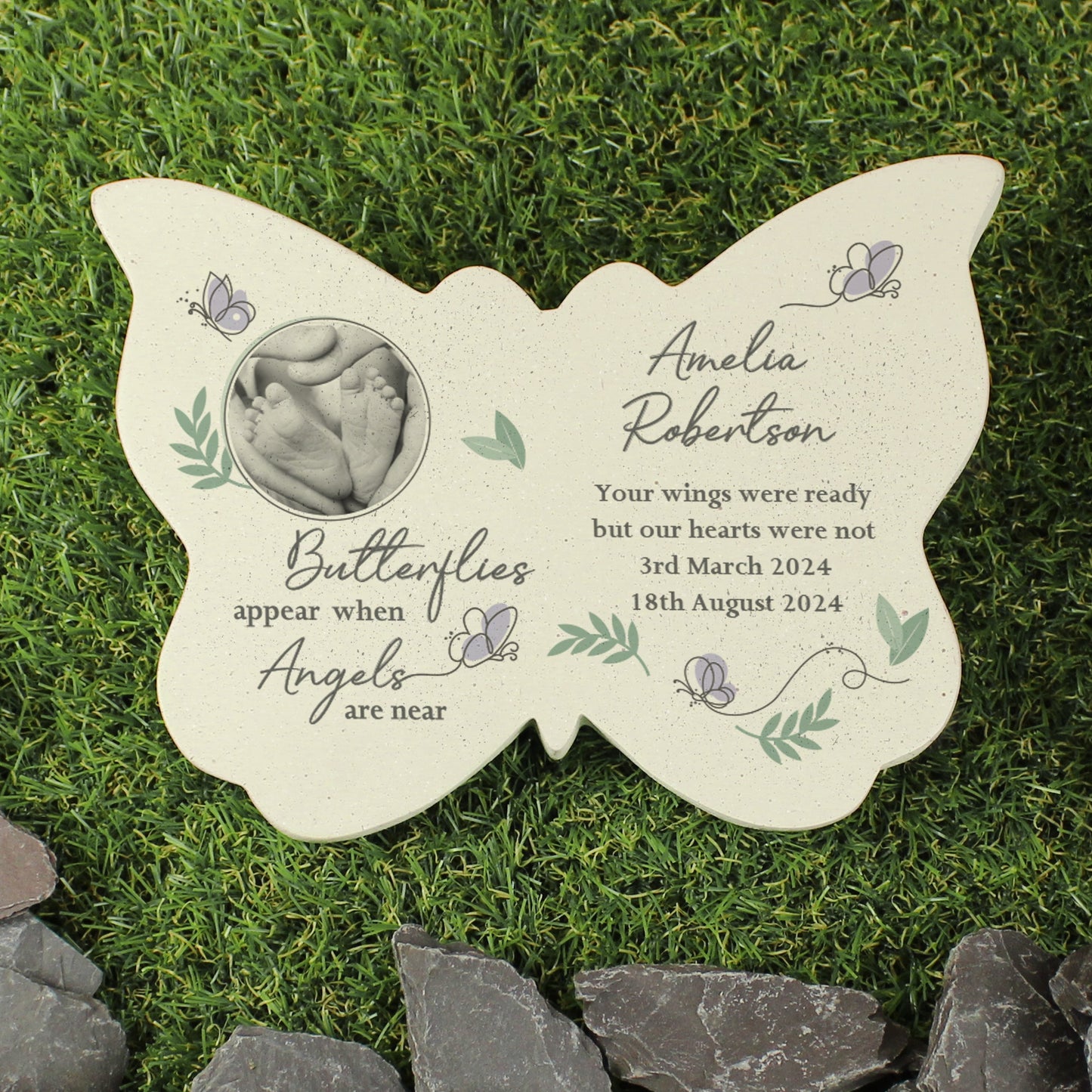Personalised Butterflies Appear Photo Upload Memorial Resin Butterfly: 4 - Memorials By Gift Moments