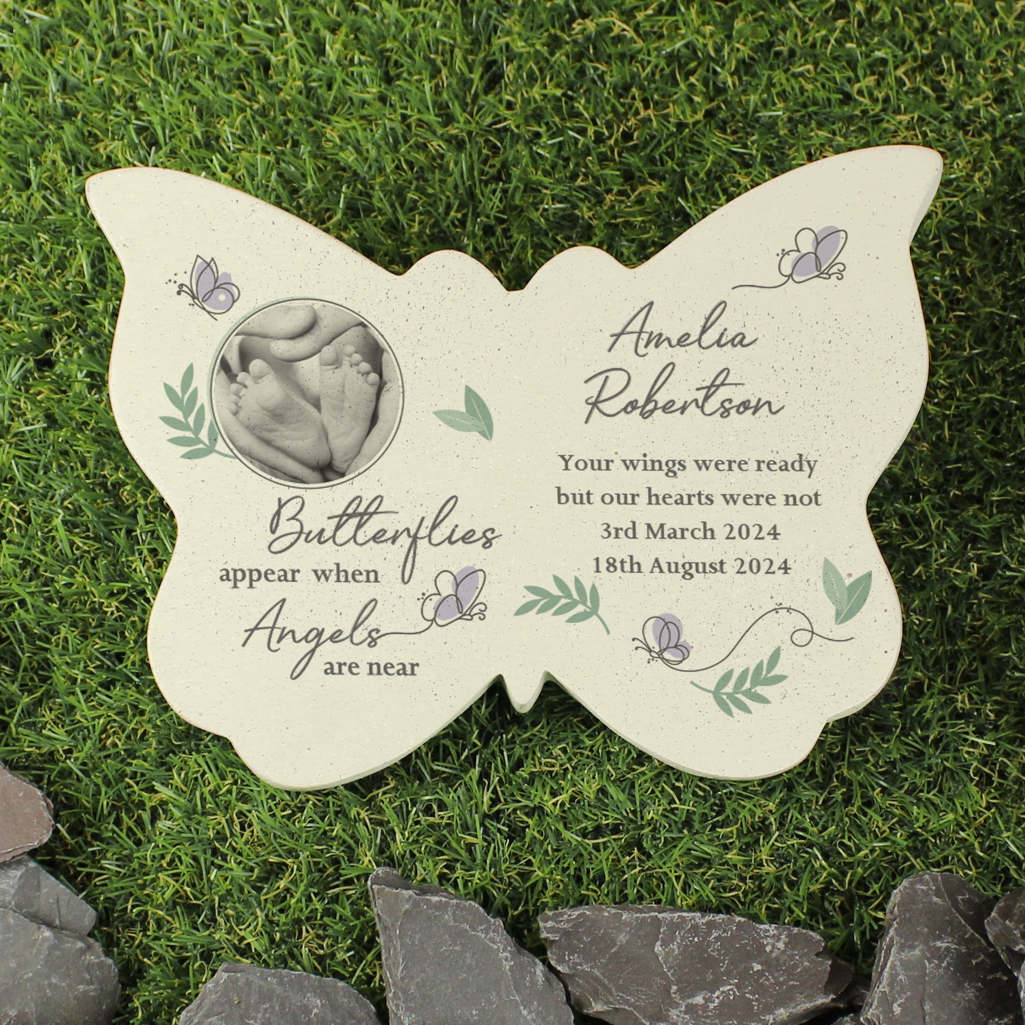 Personalised Butterflies Appear Photo Upload Memorial Resin Butterfly: 4 - Memorials By Gift Moments