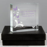 Personalised Butterflies Crystal Token: 1 - Crystal Tokens By Gift Moments