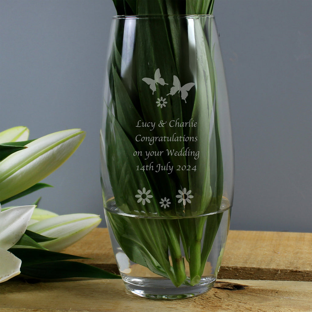 Personalised Butterflies and Flowers Bullet Vase - Shop Vases At Gift Moments - 2