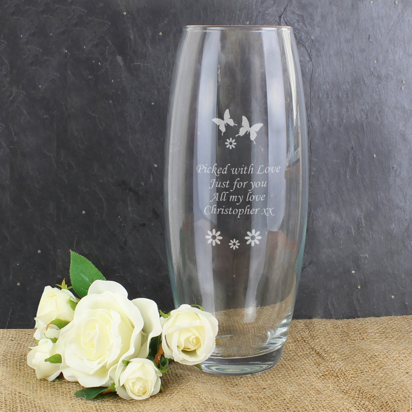 Personalised Butterflies and Flowers Bullet Vase: 5 - Vases By Gift Moments