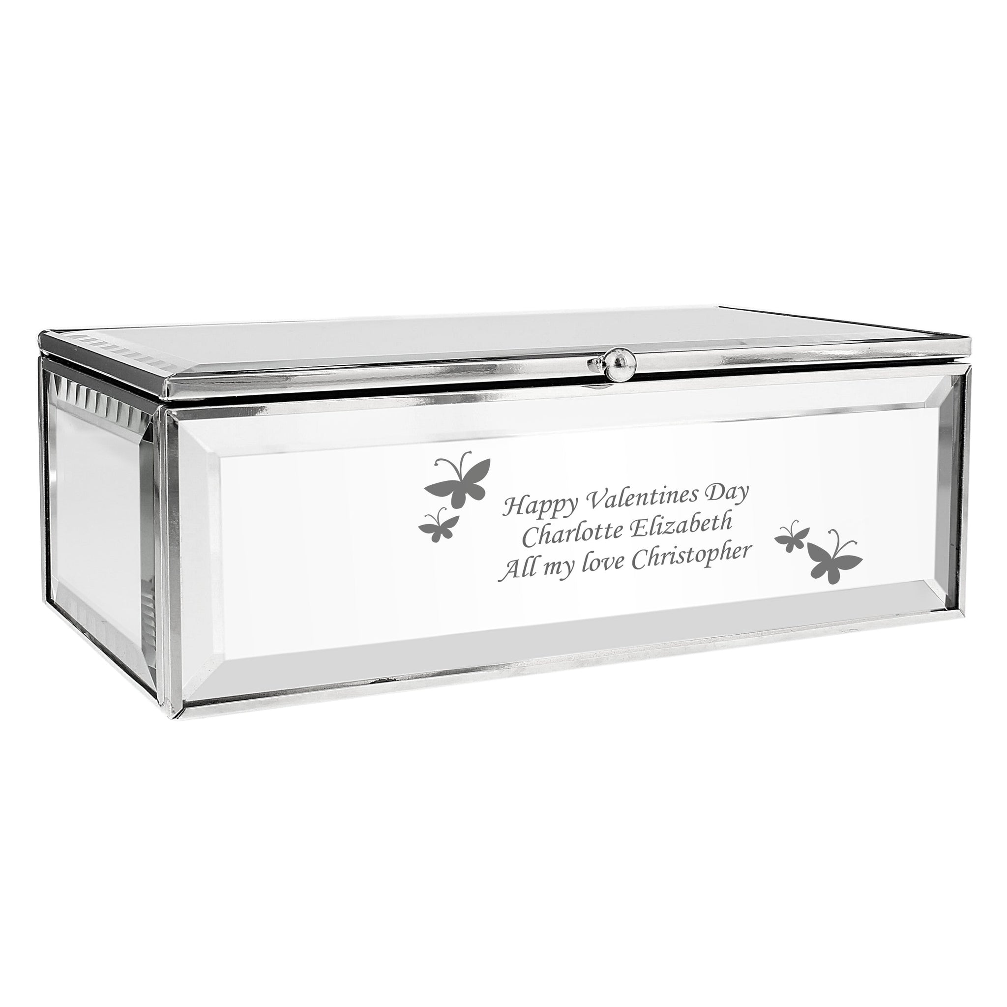 Personalised Butterflies Mirrored Jewellery Box: 6 - Jewellery Boxes By Gift Moments