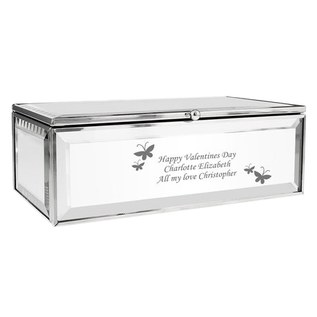 Personalised Butterflies Mirrored Jewellery Box: 6 - Jewellery Boxes By Gift Moments
