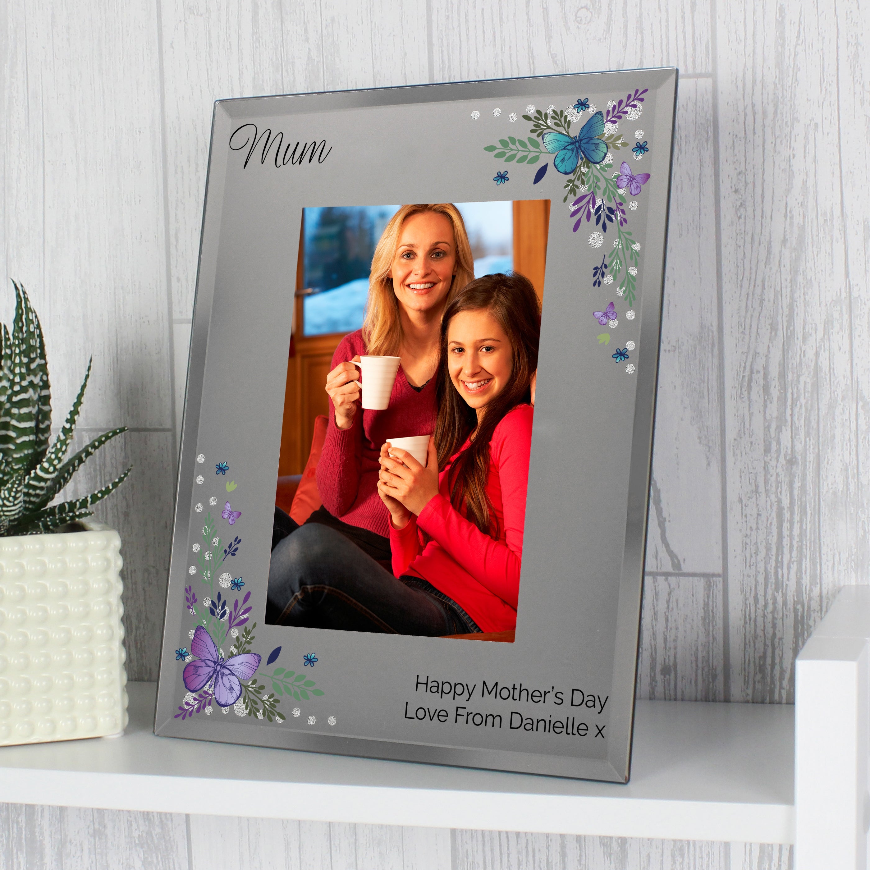 Personalised Butterfly 6x4 Diamante Glass Photo Frame - Shop Photo Frames At Gift Moments - 5