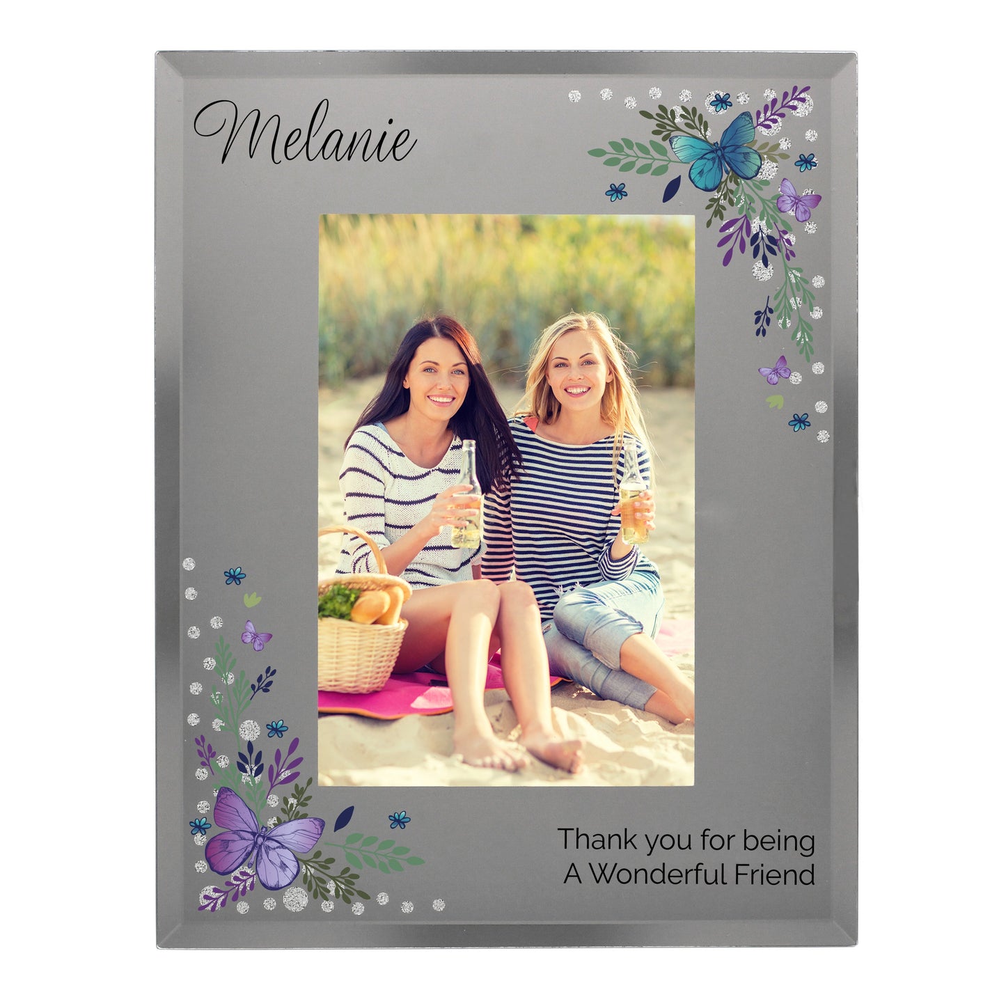 Personalised Butterfly 6x4 Diamante Glass Photo Frame: 8 - Photo Frames By Gift Moments