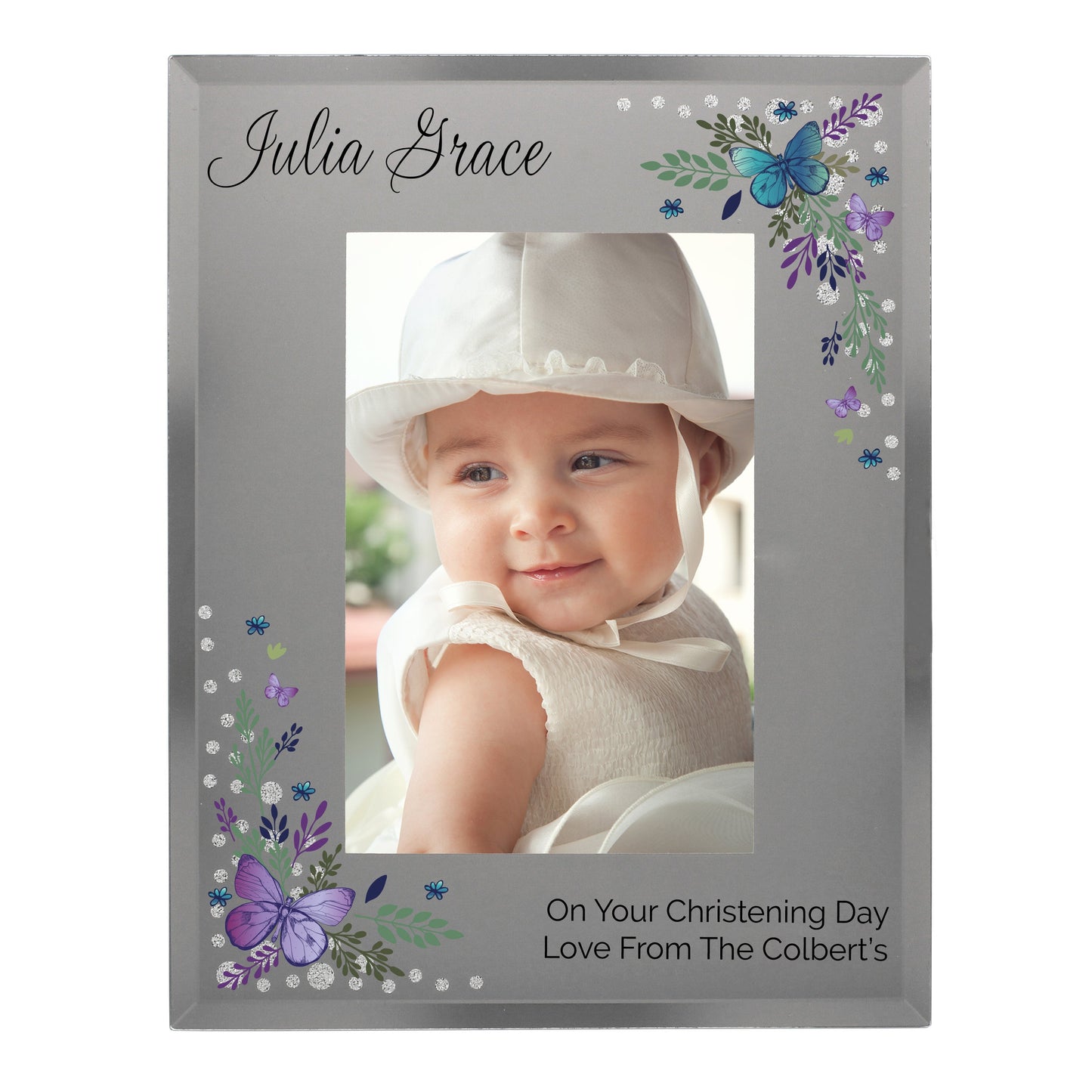 Personalised Butterfly 6x4 Diamante Glass Photo Frame: 7 - Photo Frames By Gift Moments