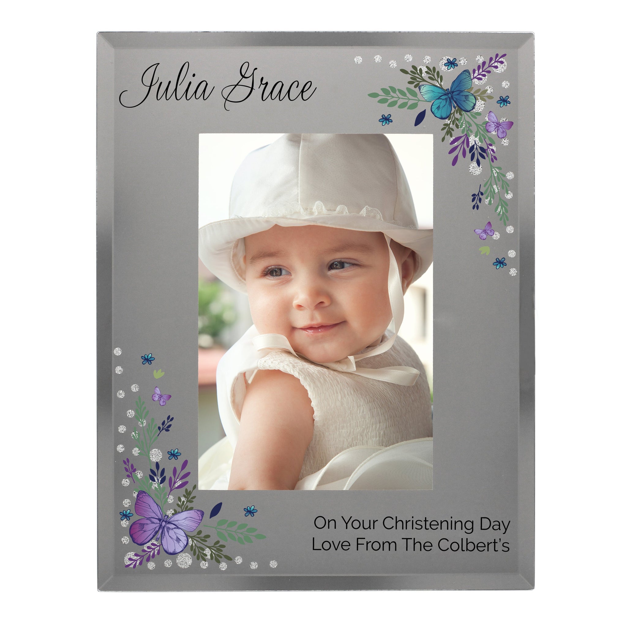 Personalised Butterfly 6x4 Diamante Glass Photo Frame: 7 - Photo Frames By Gift Moments