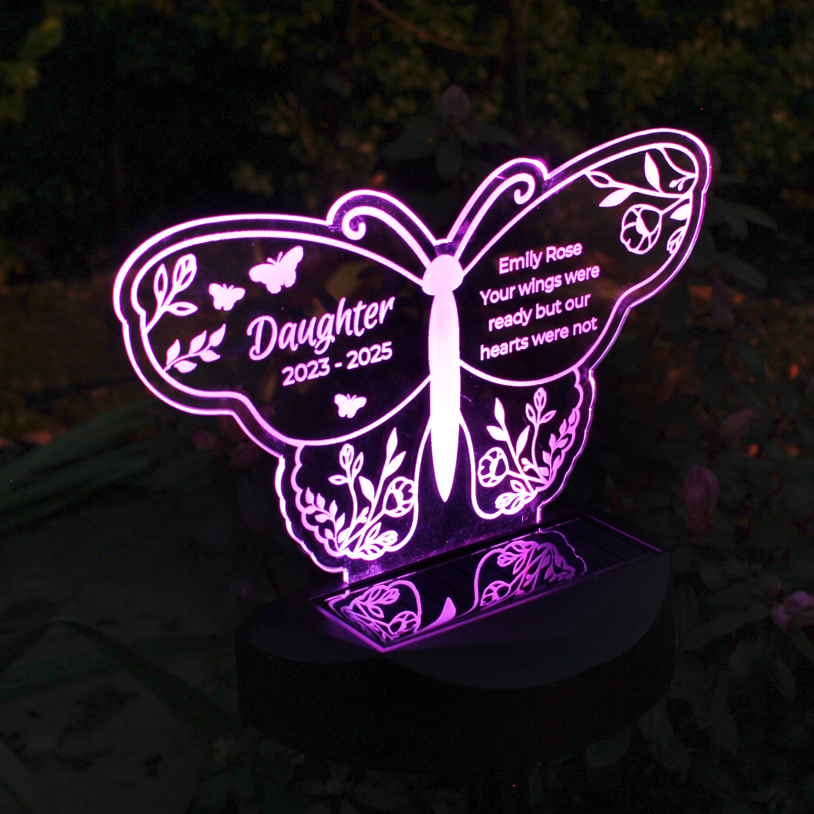 Personalised Butterfly Memorial Solar Light - Shop Solar Lights At Gift Moments - 3