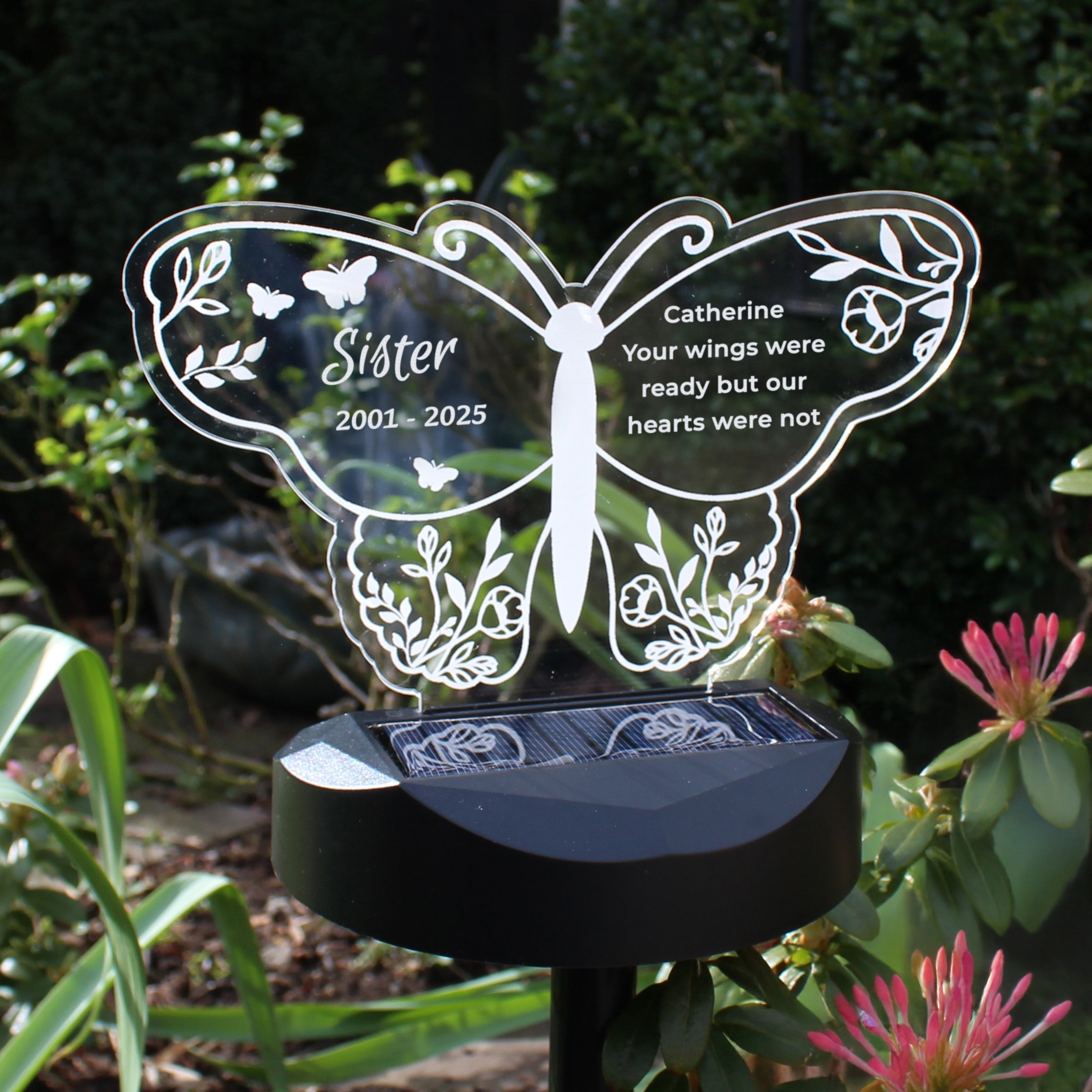 Personalised Butterfly Memorial Solar Light - Shop Solar Lights At Gift Moments - 4