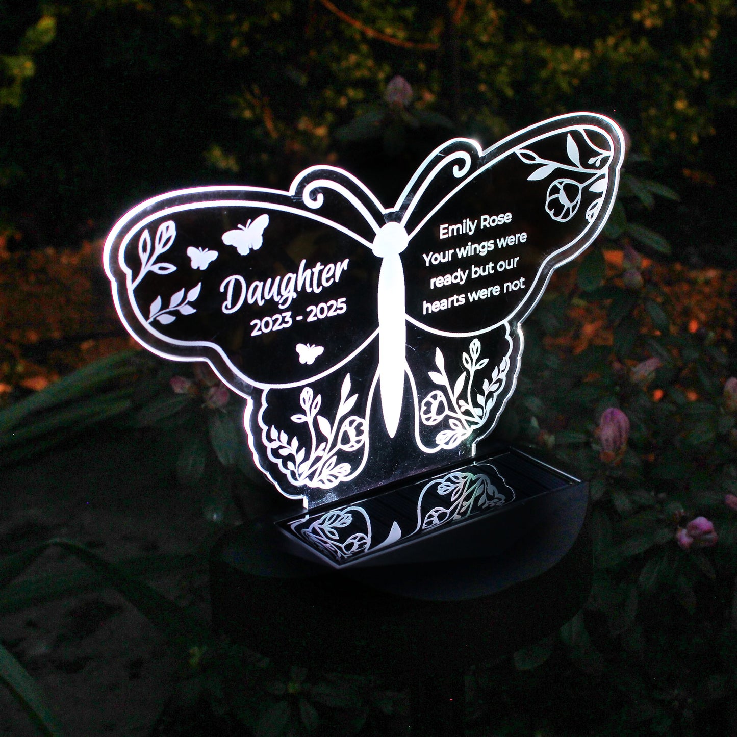 Personalised Butterfly Memorial Solar Light: 1 - Solar Lights By Gift Moments