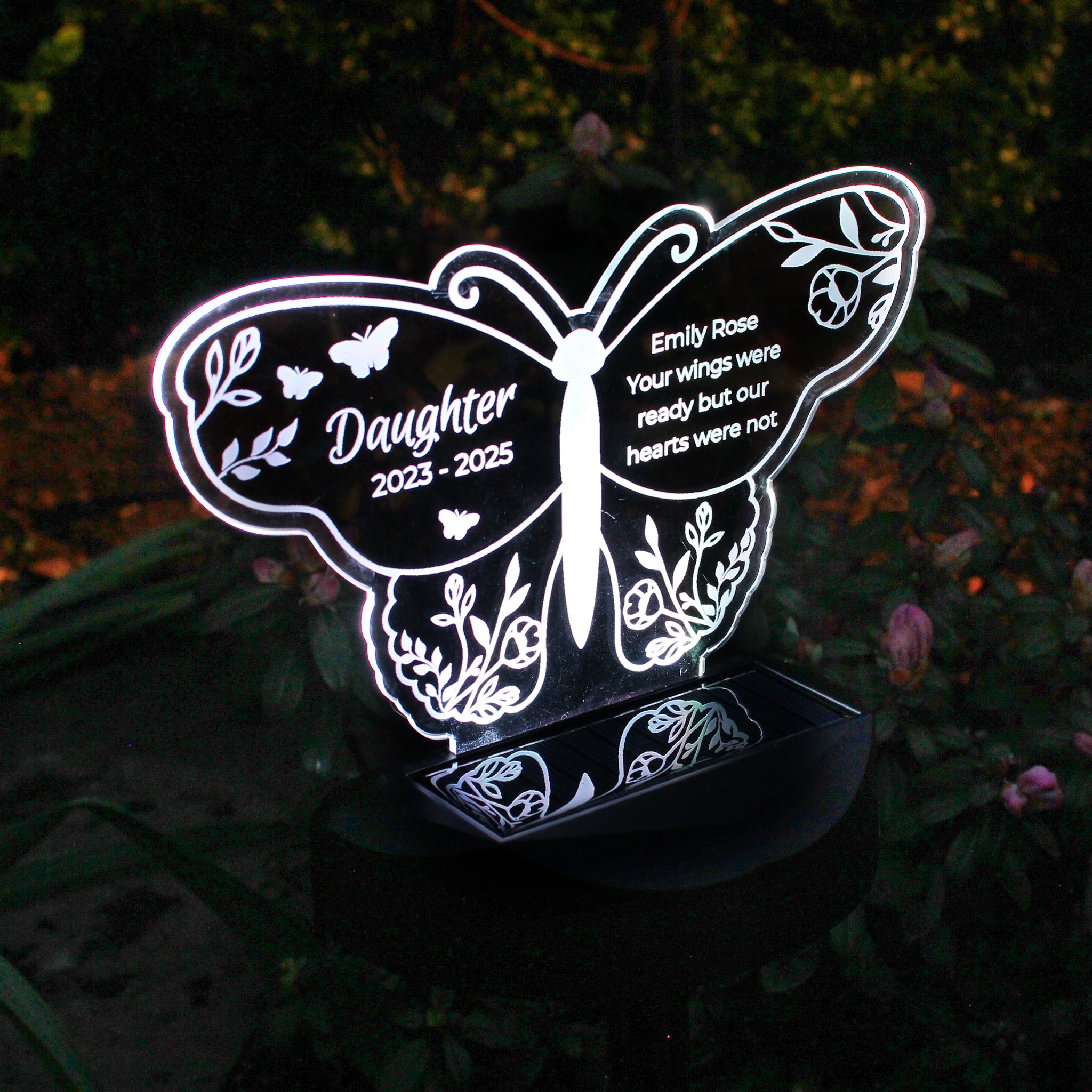 Personalised Butterfly Memorial Solar Light: 1 - Solar Lights By Gift Moments