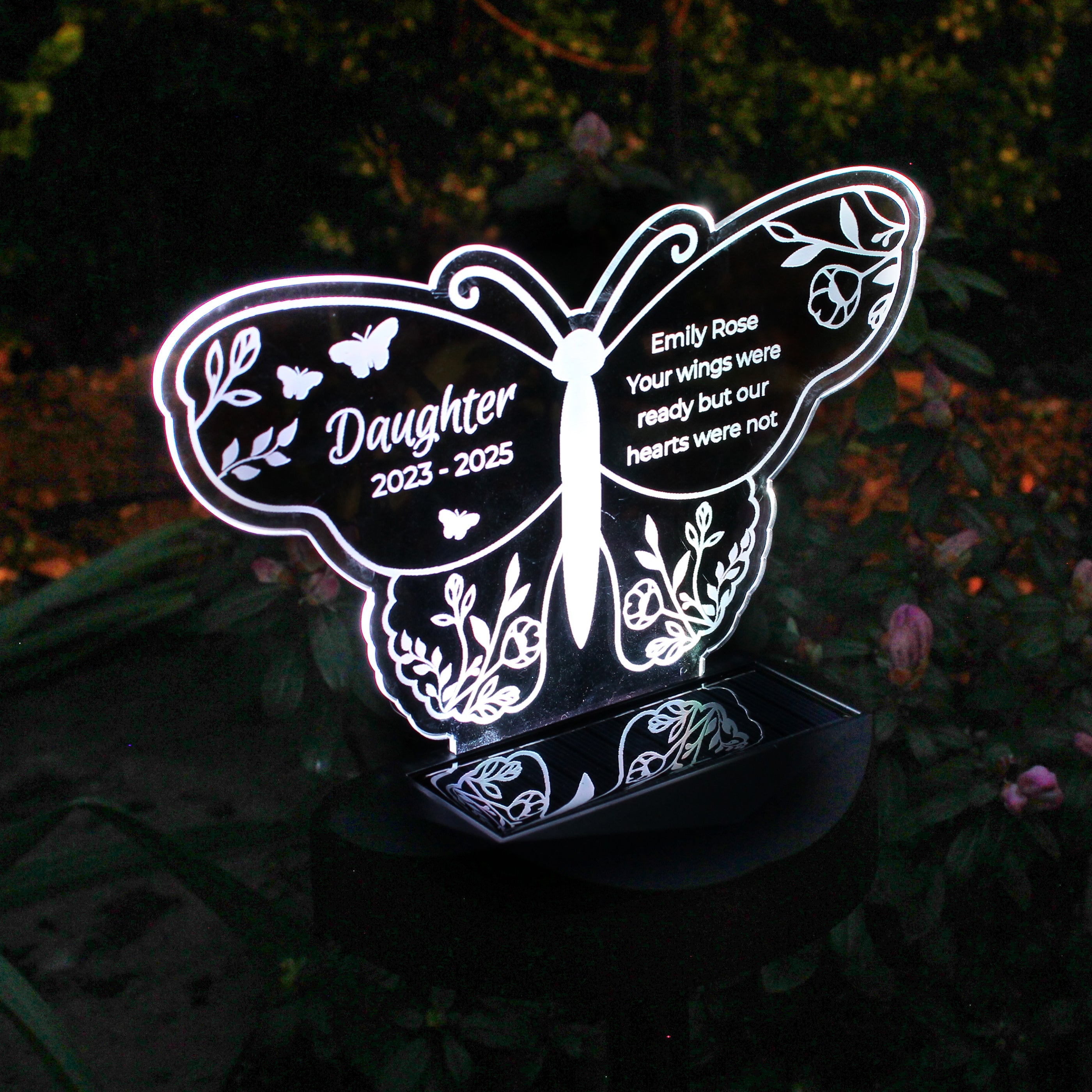 Personalised Butterfly Memorial Solar Light - Shop Solar Lights At Gift Moments - 1