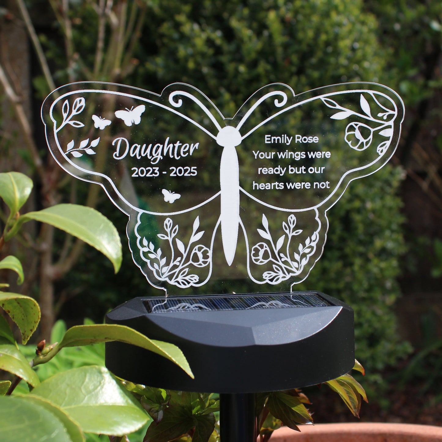 Personalised Butterfly Memorial Solar Light: 2 - Solar Lights By Gift Moments