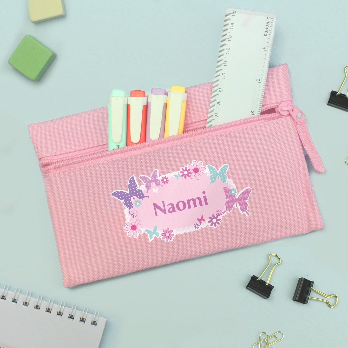 Personalised Butterfly Pencil Case: 3 - Pencil Cases & Sets By Gift Moments