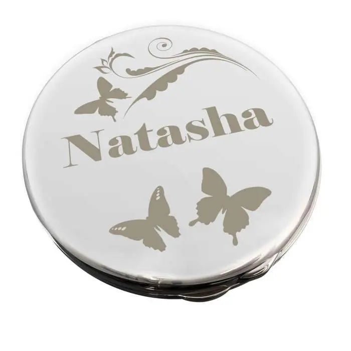 Personalised Butterfly Swirl Compact Mirror: 3 - Compact Mirrors By Gift Moments
