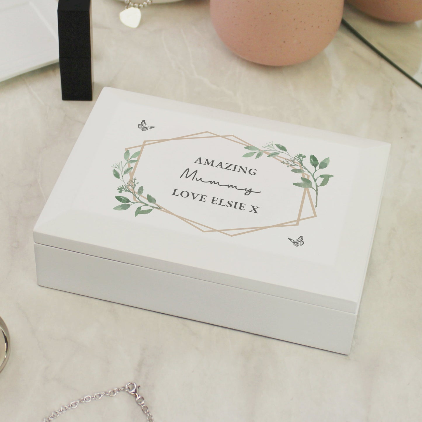 Personalised Butterfly Wooden Jewellery Box: 5 - Jewellery Boxes By Gift Moments