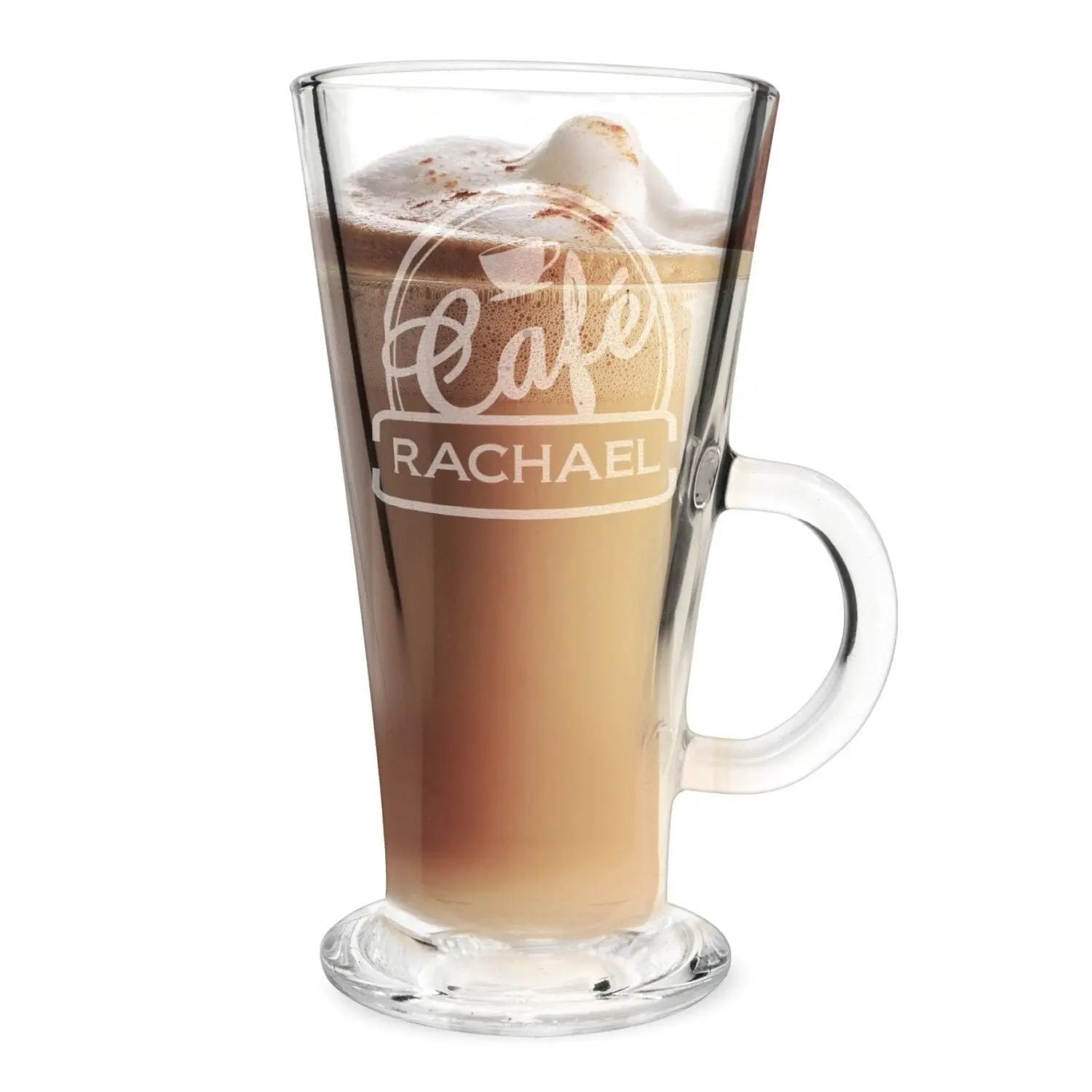 Personalised Cafe Latte Glass: 2 - Latte Mugs By Gift Moments