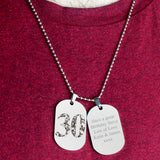 Personalised Camouflage Age Stainless Steel Double Dog Tag Necklace: 2 - Necklaces By Gift Moments