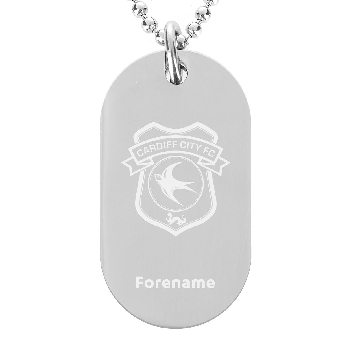 Personalised Cardiff City FC Crest Dog Tag Pendant: 1 - Necklaces By Cardiff City