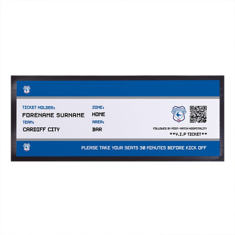 Personalised Cardiff City FC Ticket Bar Runner: 1 - Barware By Cardiff City