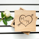 Personalised Carved Heart Oak Photo Cube: 1 Photo Cubes By Gift Moments