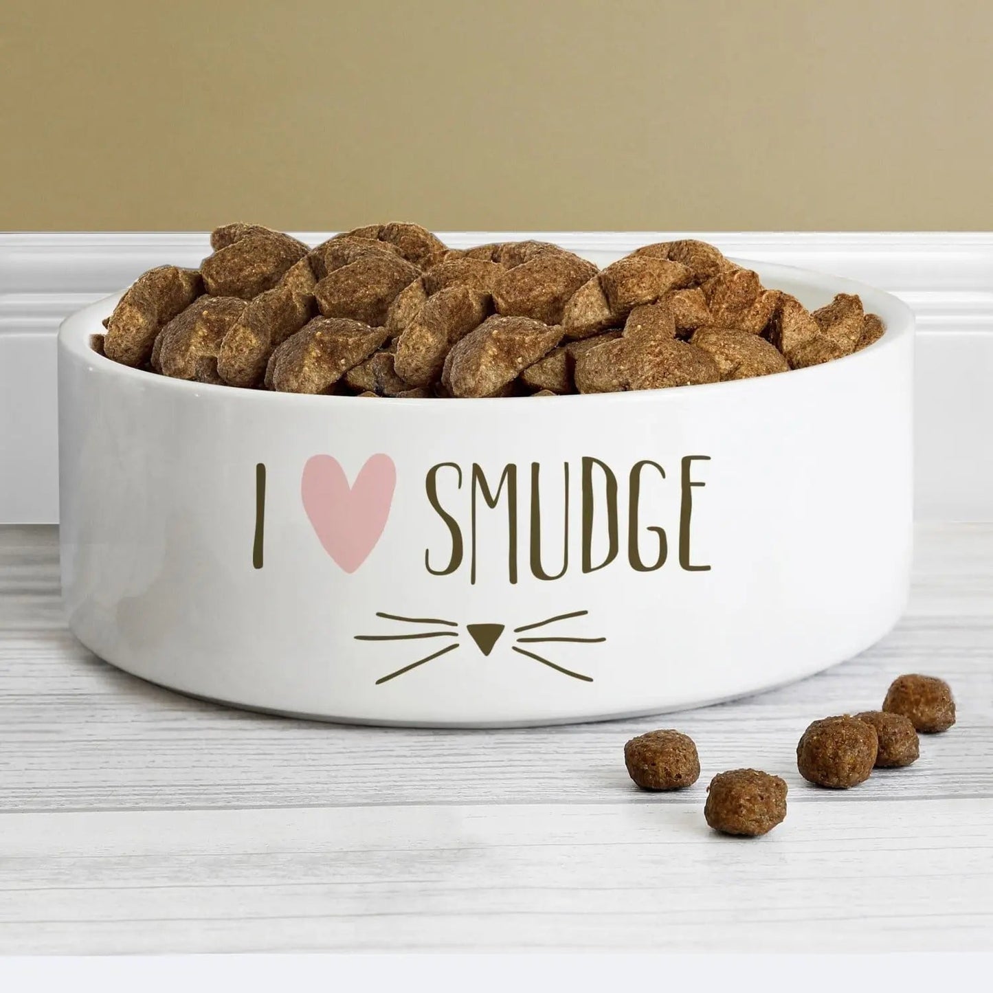 Personalised Cat Features 14cm Medium White Pet Bowl: 3 - Pet Products By Gift Moments