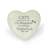 Personalised Cat Pawprints Heart Memorial: 3 - Memorials By Gift Moments