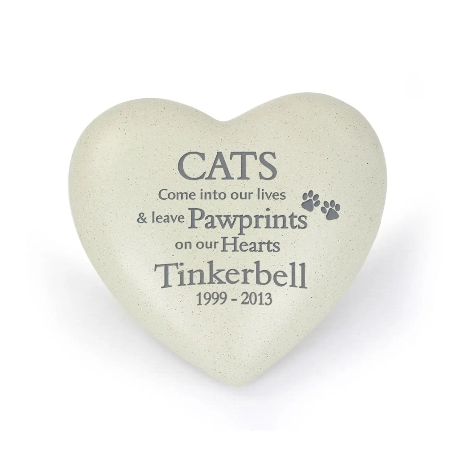 Personalised Cat Pawprints Heart Memorial: 3 - Memorials By Gift Moments