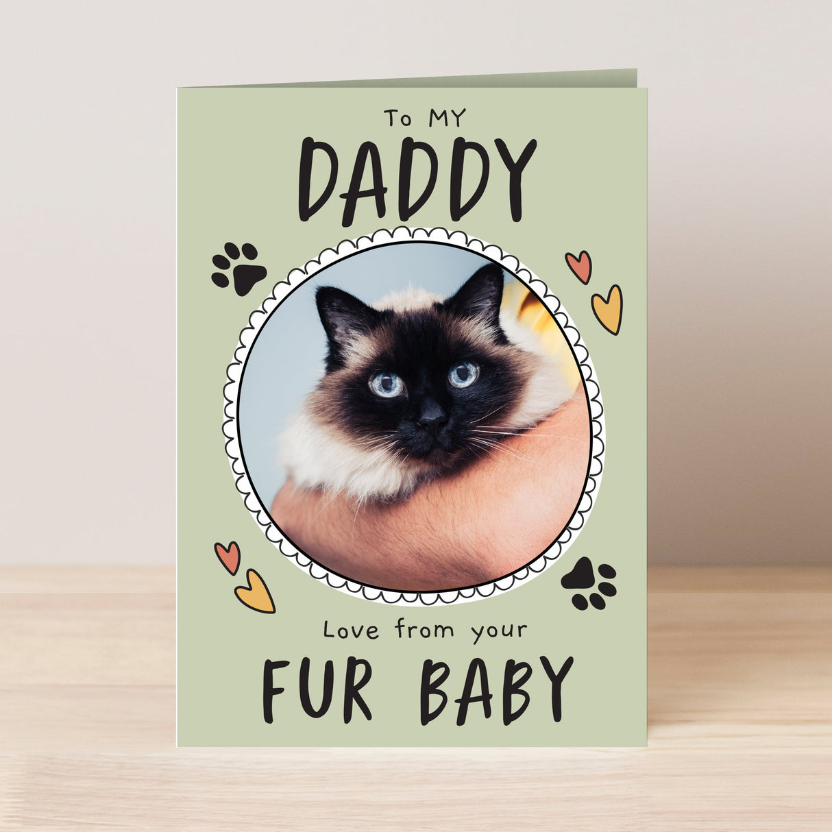 Personalised From the Cat Photo Upload Card: 3 - Greeting Cards By Gift Moments