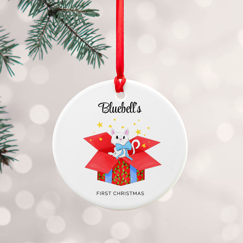 Personalised Cat First Christmas Ornament: 2 - Christmas Decorations By Gift Moments