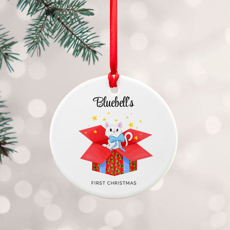 Personalised Cat First Christmas Ornament: 2 - Christmas Decorations By Gift Moments