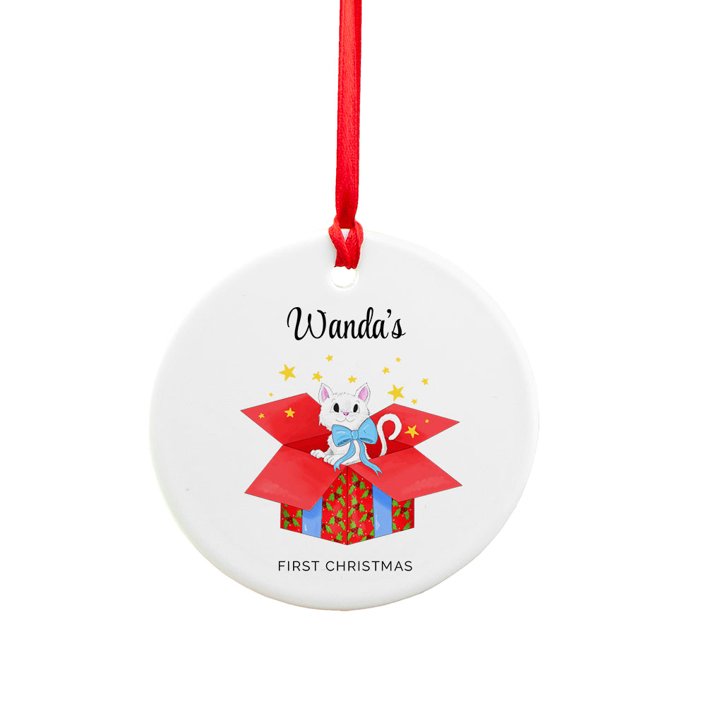 Personalised Cat’s First Christmas Ornament: 4 - Christmas Decorations By Gift Moments