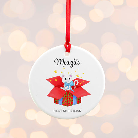 Personalised Cat First Christmas Ornament: 3 - Christmas Decorations By Gift Moments
