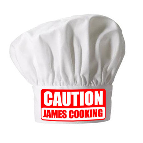 Personalised Caution Chefs Hat: 1 - Chef Hats By Gift Moments