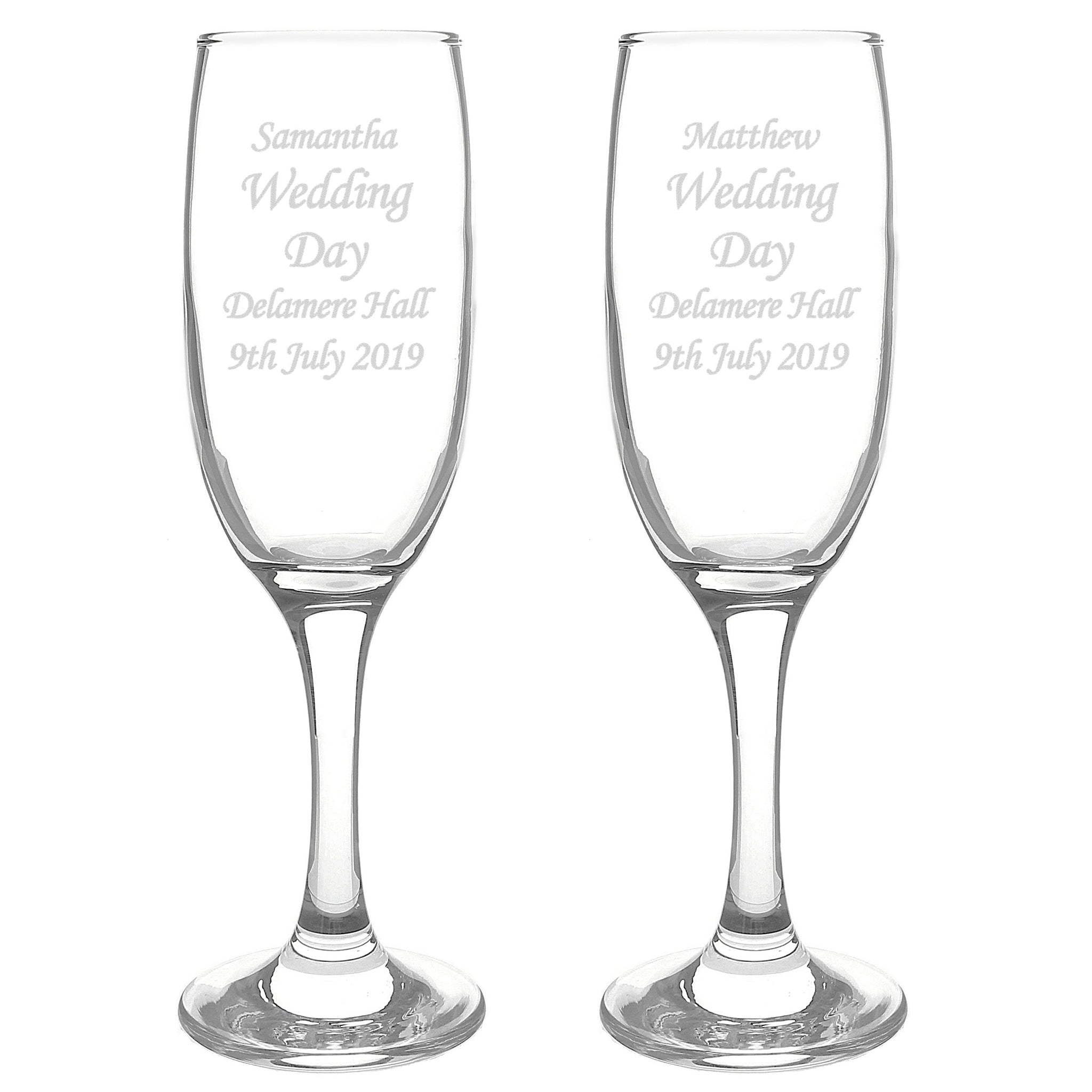 Personalised Celebration Pair of Flutes: 2 - Champagne Flutes By Gift Moments