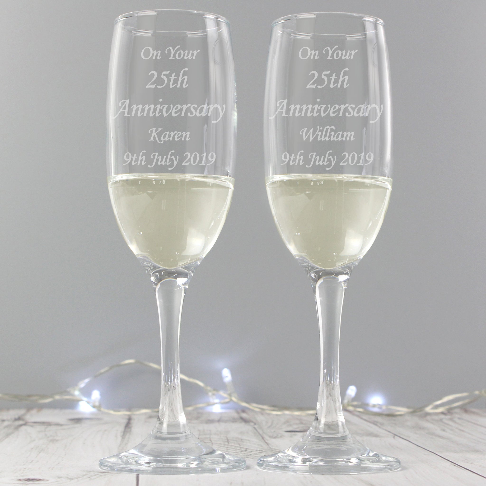Personalised Celebration Pair of Flutes: 1 - Champagne Flutes By Gift Moments