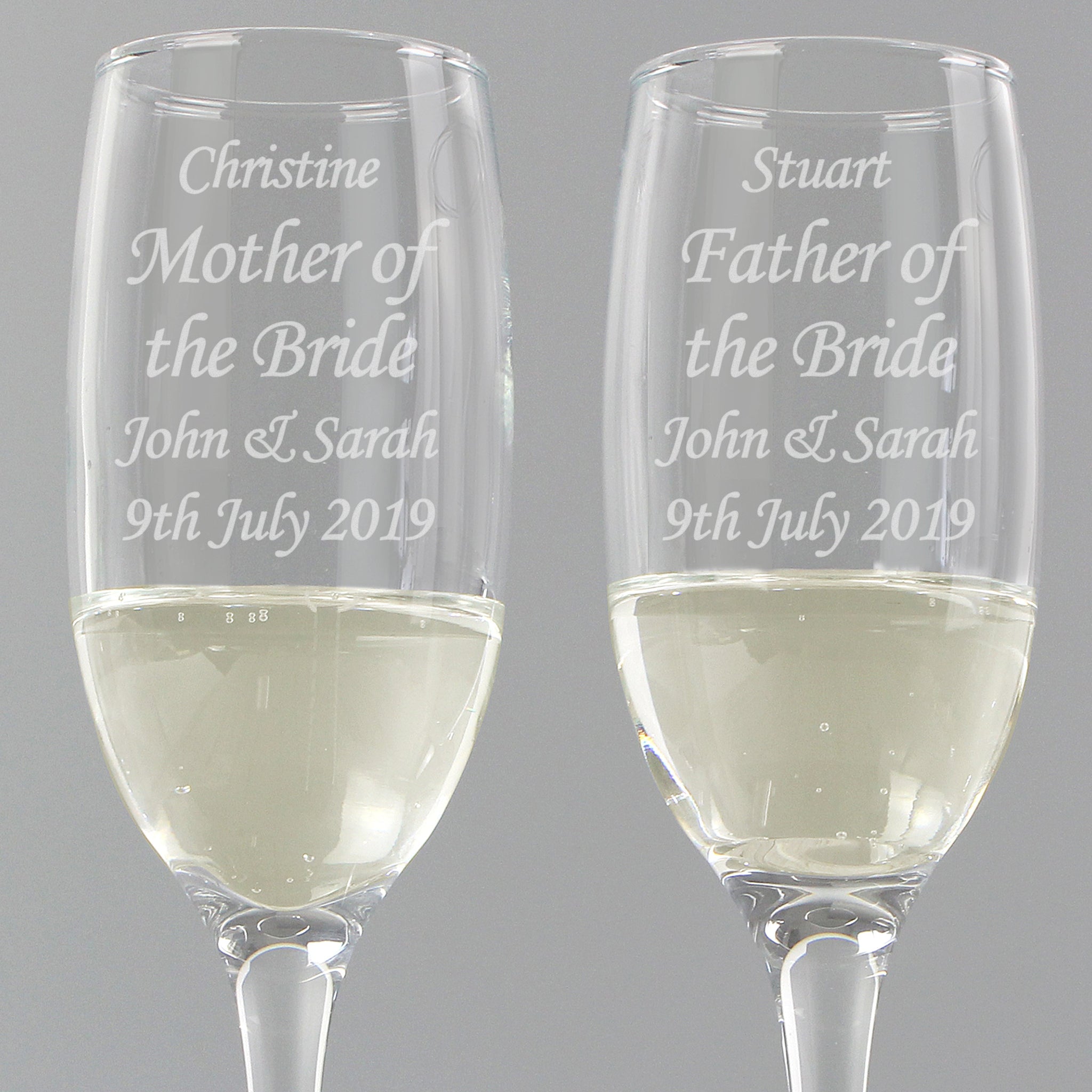 Personalised Celebration Pair of Flutes: 3 - Champagne Flutes By Gift Moments