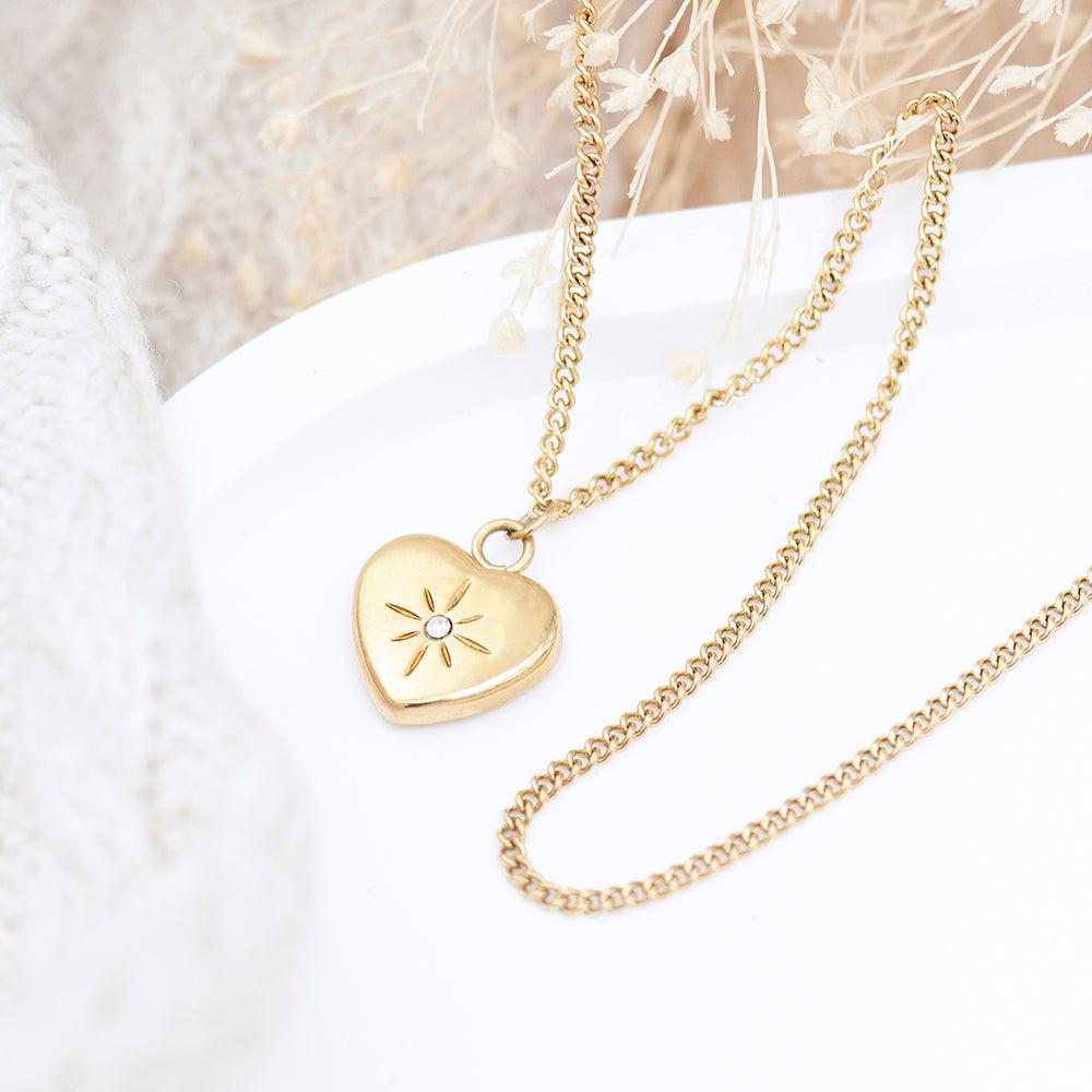 Personalised Celestial Heart Pendant and Necklace: 4 - Necklaces By Gift Moments