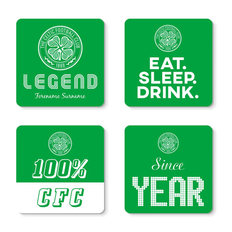 Personalised Celtic FC Coasters: 1 - Coasters By Celtic